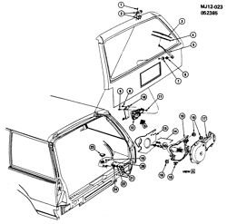 BODY MOLDINGS-SHEET METAL-REAR COMPARTMENT HARDWARE-ROOF HARDWARE Chevrolet Cavalier 1982-1985 J35 WIPER SYSTEM/REAR WINDOW