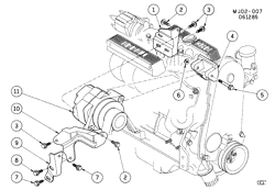 STARTER-GENERATOR-IGNITION-ELECTRICAL-LAMPS Pontiac J2000 1984-1986 J GENERATOR MOUNTING-1.8L L4 (LA5/1.8J)