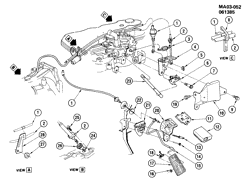 FUEL SYSTEM-EXHAUST-EMISSION SYSTEM Chevrolet Celebrity 1985-1986 A ACCELERATOR CONTROL L4(LR8/2.5R)