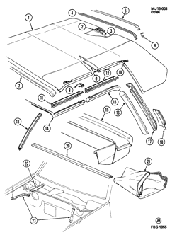 BODY WIRING-ROOF TRIM Chevrolet Cavalier 1983-1984 J27 COVER & WELL/FOLDING TOP (C05)