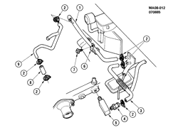 TÔLE AVANT-CHAUFFERETTE-ENTRETIEN DU VÉHICULE Buick Century 1982-1985 A HOSES & PIPES/HEATER-4.3L V6 (LT7/4.3T) DIESEL (C41)