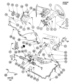 FRONT SUSPENSION-STEERING Cadillac Deville 1985-1986 C STEERING SYSTEM & RELATED PARTS