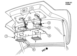 BODY MOUNTING-AIR CONDITIONING-AUDIO/ENTERTAINMENT Chevrolet Sprint 1986-1988 M AUDIO SYSTEM REAR SPEAKERS