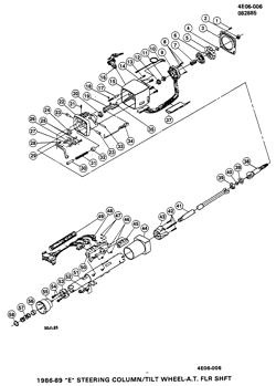 FRONT SUSPENSION-STEERING Buick Reatta 1986-1989 E STEERING COLUMN/TILT (F/S, A.T.)