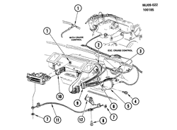 BODY MOUNTING-AIR CONDITIONING-AUDIO/ENTERTAINMENT Chevrolet Cavalier 1985-1986 J A/C CONTROL SYSTEM VACUUM