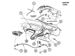 КРЕПЛЕНИЕ КУЗОВА-КОНДИЦИОНЕР-АУДИОСИСТЕМА Cadillac Cimarron 1982-1983 J A/C CONTROL SYSTEM VACUUM