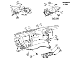 КРЕПЛЕНИЕ КУЗОВА-КОНДИЦИОНЕР-АУДИОСИСТЕМА Buick Lesabre 1986-1991 H A/C CONTROL SYSTEM/VACUUM (C68)