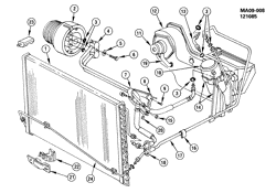 КРЕПЛЕНИЕ КУЗОВА-КОНДИЦИОНЕР-АУДИОСИСТЕМА Pontiac 6000 1982-1983 A A/C REFRIGERATION SYSTEM-4.3L V6 (LT7/4.3T) DIESEL