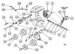 LÂMPADAS-ELÉTRICAS-IGNIÇÃO-GERADOR-MOTOR DE ARRANQUE Chevrolet Cavalier 1983-1986 J GENERATOR MOUNTING-2.0L L4 (LQ5/2.0P)
