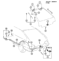 BODY MOLDINGS-SHEET METAL-REAR COMPARTMENT HARDWARE-ROOF HARDWARE Chevrolet Nova 1986-1988 S68 LIFTGATE HARDWARE