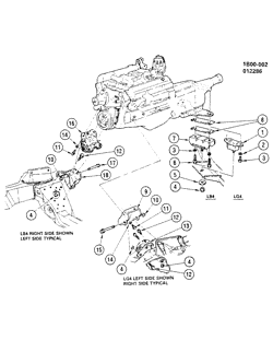 MOTOR 8 CILINDROS Chevrolet Caprice 1985-1985 B ENGINE & TRANSMISSION MOUNTING-V6 & V8 (LB4/4.3Z,LG4/305H)