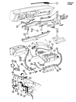 КРЕПЛЕНИЕ КУЗОВА-КОНДИЦИОНЕР-АУДИОСИСТЕМА Buick Century 1982-1988 A AIR DISTRIBUTION SYSTEM (C60)