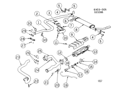 FUEL SYSTEM-EXHAUST-EMISSION SYSTEM Cadillac Allante 1987-1988 V EXHAUST SYSTEM-V8 (LC7/4.1-7)