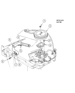 FUEL SYSTEM-EXHAUST-EMISSION SYSTEM Pontiac T1000 1986-1987 T AIR CLEANER (L17/1.6C)