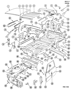 BODY MOLDINGS-SHEET METAL-REAR COMPARTMENT HARDWARE-ROOF HARDWARE Buick Skylark 1982-1984 X37 SHEET METAL/BODY