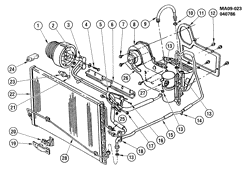 КРЕПЛЕНИЕ КУЗОВА-КОНДИЦИОНЕР-АУДИОСИСТЕМА Chevrolet Celebrity 1984-1985 A A/C REFRIGERATION SYSTEM-4.3L V6 (LT7/4.3T) DIESEL