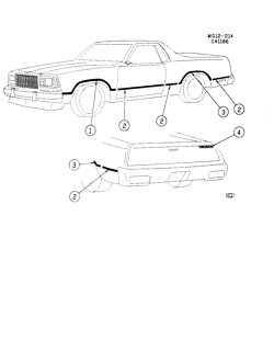 BODY MOLDINGS-SHEET METAL-REAR COMPARTMENT HARDWARE-ROOF HARDWARE Chevrolet Monte Carlo 1985-1987 G80 STRIPES/BODY (W/Z15 SUPER SPORT)