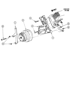 КРЕПЛЕНИЕ КУЗОВА-КОНДИЦИОНЕР-АУДИОСИСТЕМА Buick Regal 1986-1987 G A/C COMPRESSOR MOUNTING-3.8L V6 (LC2/3.8-7)