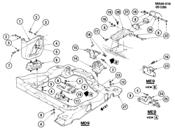 4-ЦИЛИНДРОВЫЙ ДВИГАТЕЛЬ Buick Century 1987-1989 A ENGINE & TRANSMISSION MOUNTING-V6 (LB6/2.8W) A.T.