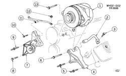 STARTER-GENERATOR-IGNITION-ELECTRICAL-LAMPS Buick Lesabre 1986-1988 H GENERATOR MOUNTING (LG3/3.8-3)