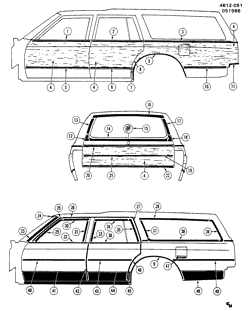 BODY MOLDINGS-SHEET METAL-REAR COMPARTMENT HARDWARE-ROOF HARDWARE Buick Lesabre 1985-1985 B35 MOLDINGS/BODY