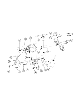 FUEL SYSTEM-EXHAUST-EMISSION SYSTEM Buick Regal 1985-1987 G A.I.R. PUMP MOUNTING-3.8L V6 (LD5/231A)
