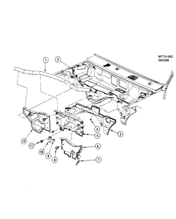 REAR SEAT TRIM-CARPET Pontiac T1000 1982-1986 T INSULATION/ENGINE COMPARTMENT-1.8L L4 (LJ5/1.8)DIESEL