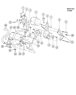 FUEL SYSTEM-EXHAUST-EMISSION SYSTEM Buick Regal 1986-1987 G A.I.R. SYSTEM & VACUUM PUMP MOUNTING-5.0L V8 (LV2/307Y)(W/A.C.)
