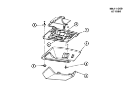 REAR GLASS-SEAT PARTS-ADJUSTER Pontiac 6000 1982-1987 A LAMPS/INTERIOR-DOME & READING (C78)