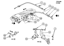 FUEL SYSTEM-EXHAUST-EMISSION SYSTEM Chevrolet Corvette 1985-1991 Y ACCELERATOR CONTROL-V8(L98)