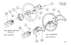 FRONT SUSPENSION-STEERING Buick Century 1987-1987 A STEERING WHEEL & HORN PARTS