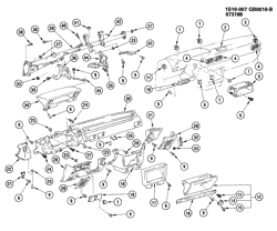 WINDSHIELD-WIPER-MIRRORS-INSTRUMENT PANEL-CONSOLE-DOORS Chevrolet Nova 1985-1988 S INSTRUMENT PANEL & GLOVE BOX