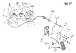 FUEL SYSTEM-EXHAUST-EMISSION SYSTEM Pontiac Sunbird 1987-1991 J ACCELERATOR CONTROL L4(LT2/2.0K)