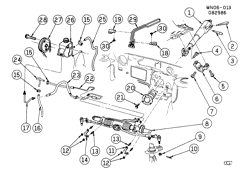 ПЕРЕДН. ПОДВЕКА, УПРАВЛ. Pontiac Grand Am 1985-1986 N STEERING SYSTEM & RELATED PARTS-(L68/2.5U)(LN7/3.0L)