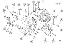 BODY MOUNTING-AIR CONDITIONING-AUDIO/ENTERTAINMENT Cadillac Fleetwood Brougham 1986-1990 D A/C COMPRESSOR MOUNTING
