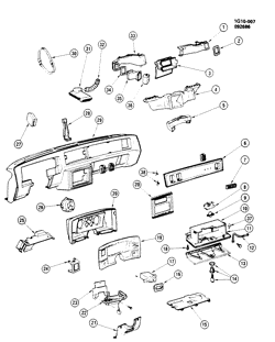 WINDSHIELD-WIPER-MIRRORS-INSTRUMENT PANEL-CONSOLE-DOORS Chevrolet Monte Carlo 1986-1988 G INSTRUMENT PANEL PART 2