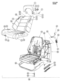 INTERIOR TRIM-FRONT SEAT TRIM-SEAT BELTS Cadillac Allante 1990-1990 V SEAT ASM/FRONT (EXC V4J)