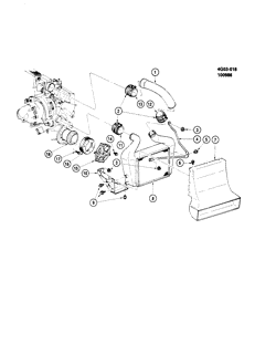 FUEL SYSTEM-EXHAUST-EMISSION SYSTEM Buick Regal 1986-1987 G TURBOCHARGER INTERCOOLER SYSTEM & PIPES V6 (LC2/3.8-7)