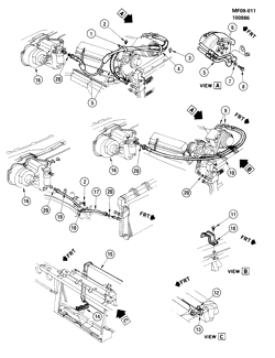 BODY MOUNTING-AIR CONDITIONING-AUDIO/ENTERTAINMENT Chevrolet Camaro 1987-1987 F A/C REFRIGERATION SYSTEM (LG4)