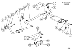 FUEL SYSTEM-EXHAUST-EMISSION SYSTEM Buick Century 1984-1985 A35 EXHAUST SYSTEM-V6 (LT7/4.3T) DIESEL