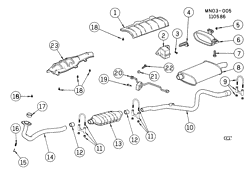 FUEL SYSTEM-EXHAUST-EMISSION SYSTEM Buick Somerset 1985-1989 N EXHAUST SYSTEM-L4 (L68/2.5U)