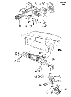 FRONT SUSPENSION-STEERING Chevrolet Corsica 1987-1991 L STEERING SYSTEM & RELATED PARTS