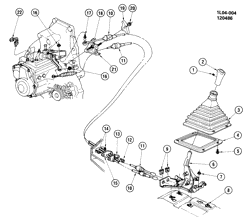 FREINS Chevrolet Corsica 1987-1988 L SHIFT CONTROLS/MANUAL TRANSMISSION 5 SPEED (MR3)