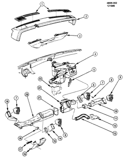 BODY MOUNTING-AIR CONDITIONING-AUDIO/ENTERTAINMENT Buick Estate Wagon 1985-1990 B AIR DISTRIBUTION SYSTEM
