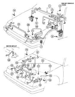 MOTOR DE ARRANQUE-GENERADOR-IGNICIÓN-SISTEMA ELÉCTRICO-LUCES Chevrolet Nova 1985-1988 S WIRING HARNESS ENGINE, FORWARD LAMP, & I/P (1.6-4)(LC9)