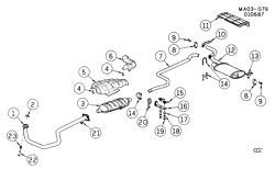 FUEL SYSTEM-EXHAUST-EMISSION SYSTEM Buick Century 1984-1985 A35 EXHAUST SYSTEM-L4 (LR8/2.5R)