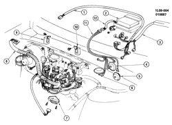 КРЕПЛЕНИЕ КУЗОВА-КОНДИЦИОНЕР-АУДИОСИСТЕМА Chevrolet Corsica 1987-1990 L A/C CONTROL SYSTEM VACUUM & ELECTRICAL