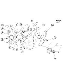 FUEL SYSTEM-EXHAUST-EMISSION SYSTEM Buick Lesabre Wagon 1985-1990 B A.I.R. PUMP MOUNTING-5.0L V8 (LV2/307Y)(W/A.C.)