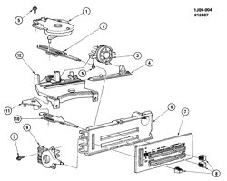 BODY MOUNTING-AIR CONDITIONING-AUDIO/ENTERTAINMENT Chevrolet Cavalier 1986-1987 JC A/C & HEATER CONTROL ASM