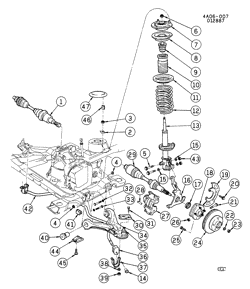 FRONT SUSPENSION-STEERING Buick Century 1984-1991 A SUSPENSION/FRONT